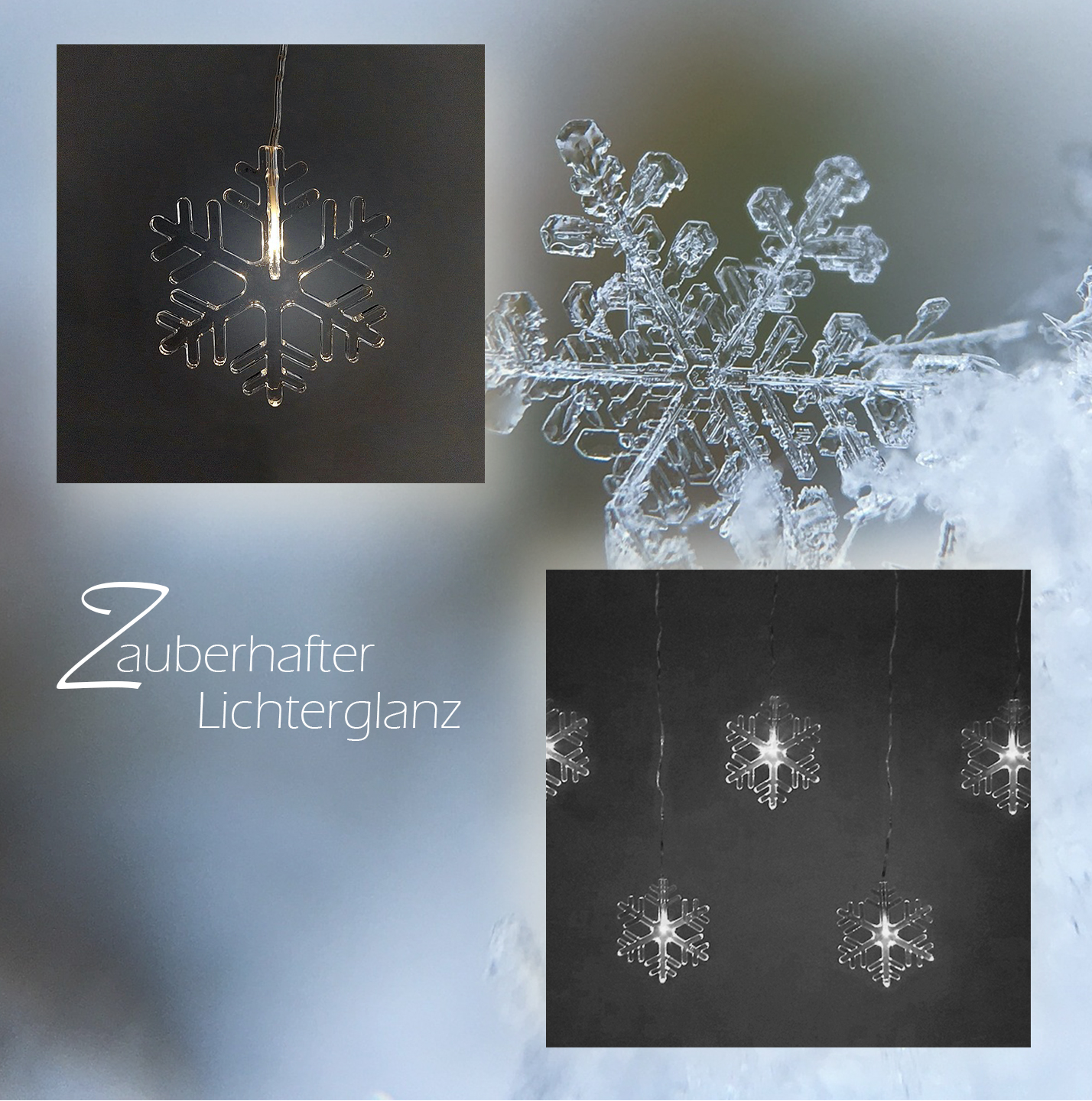 LED Lichterkette Schneeflocke 8 flg.