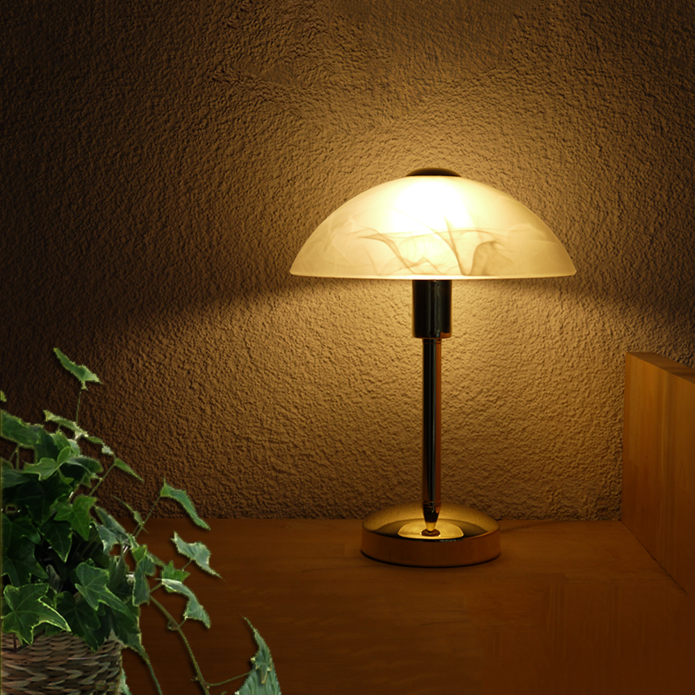 Glas-Tischleuchte MISCHA Wohnzimmer- Nachttisch- oder Fensterbank-Lampe