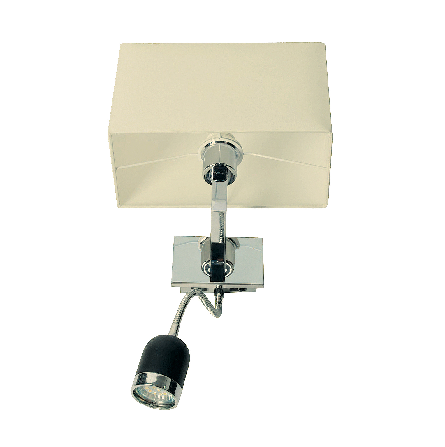 Wandleuchte DORIS mit Flex-Lesearm und Stoffschirm Wandlampe