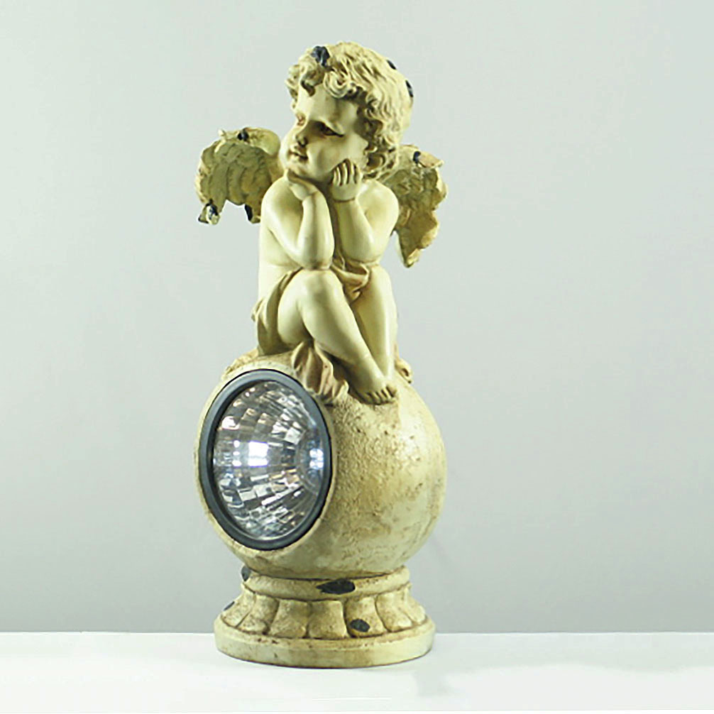 LED Solarleuchte ENGEL SITZEND - Grabschmuck