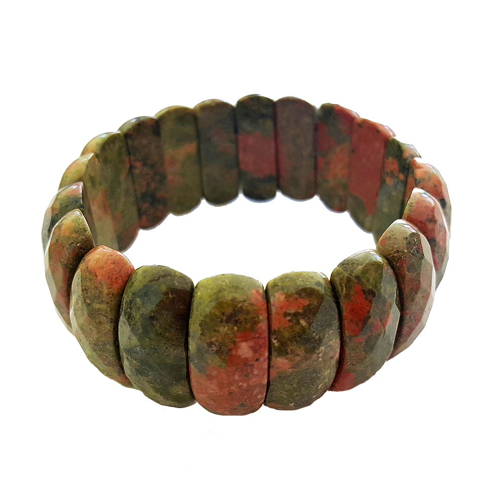Elegantes Armband Rhyolith echte Steinen Steine facettiert Armschmuck