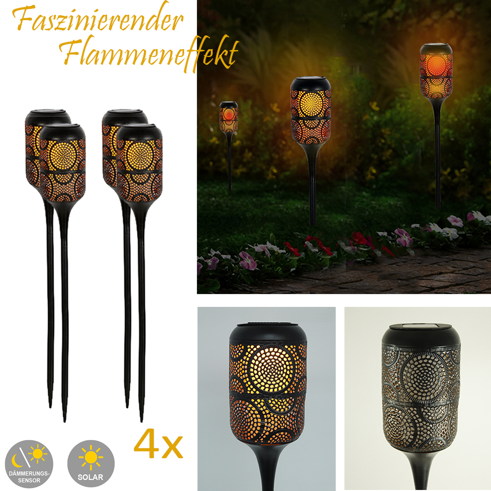 LED Solar-Wegeleuchte mit Flammeneffekt