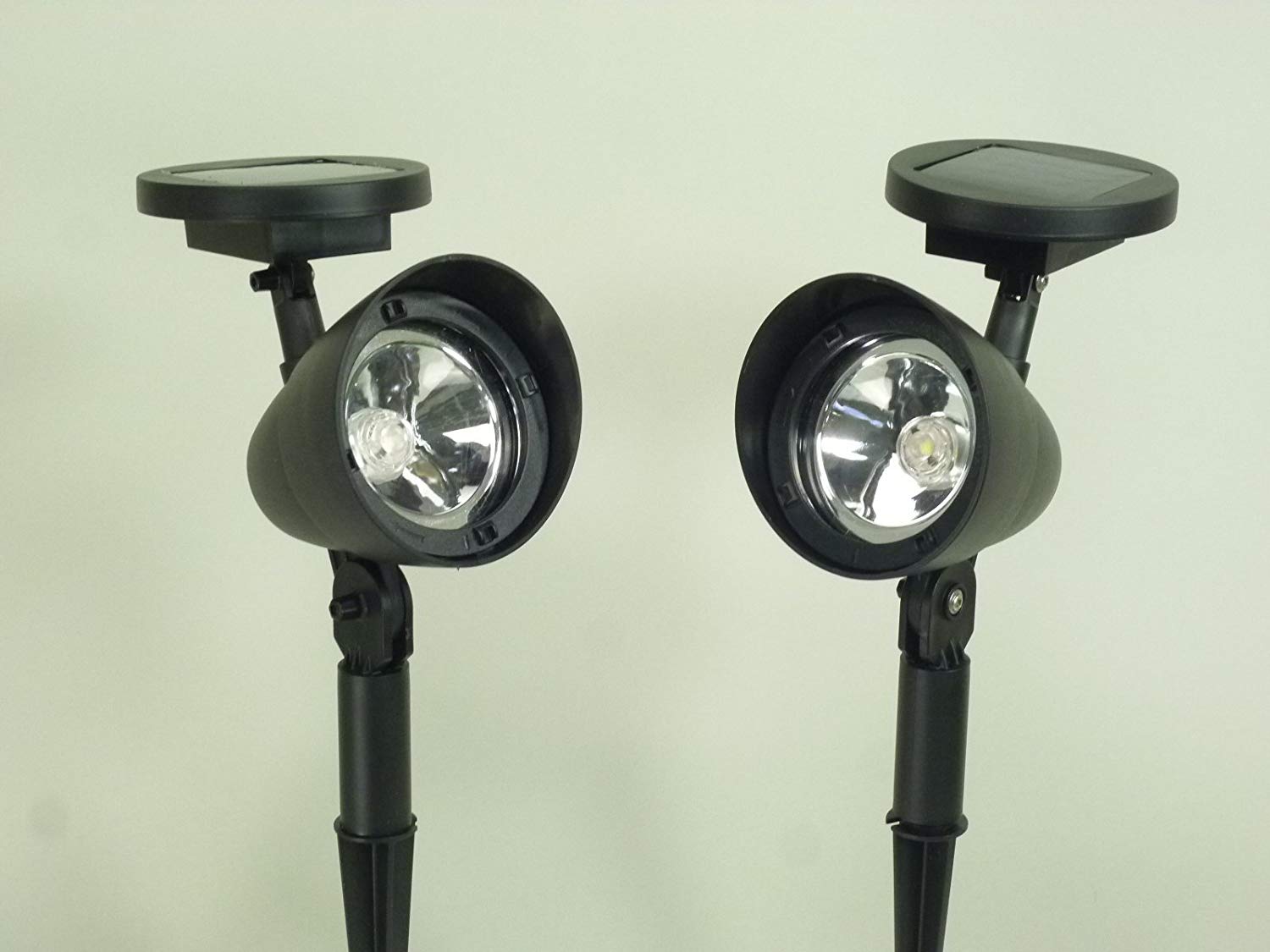 Solar-Gartenstrahler schwarz 2er Set