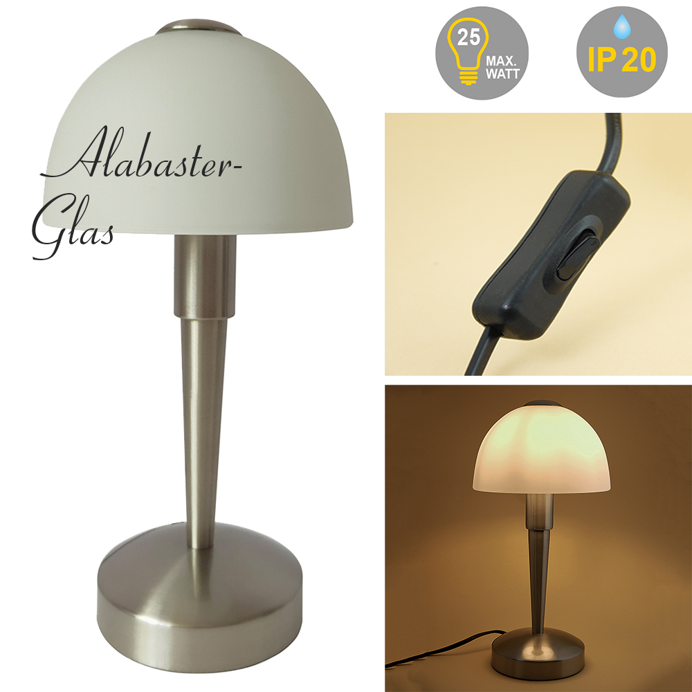 Glas-Tischleuchte MORITZ Nachttisch-Wohnzimmer Lampe