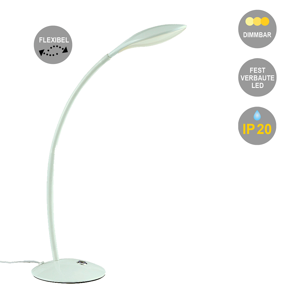 LED Tischleuchte DANKO Schreibtischleuchte mit Touch Dimmfunktion und Flexarm