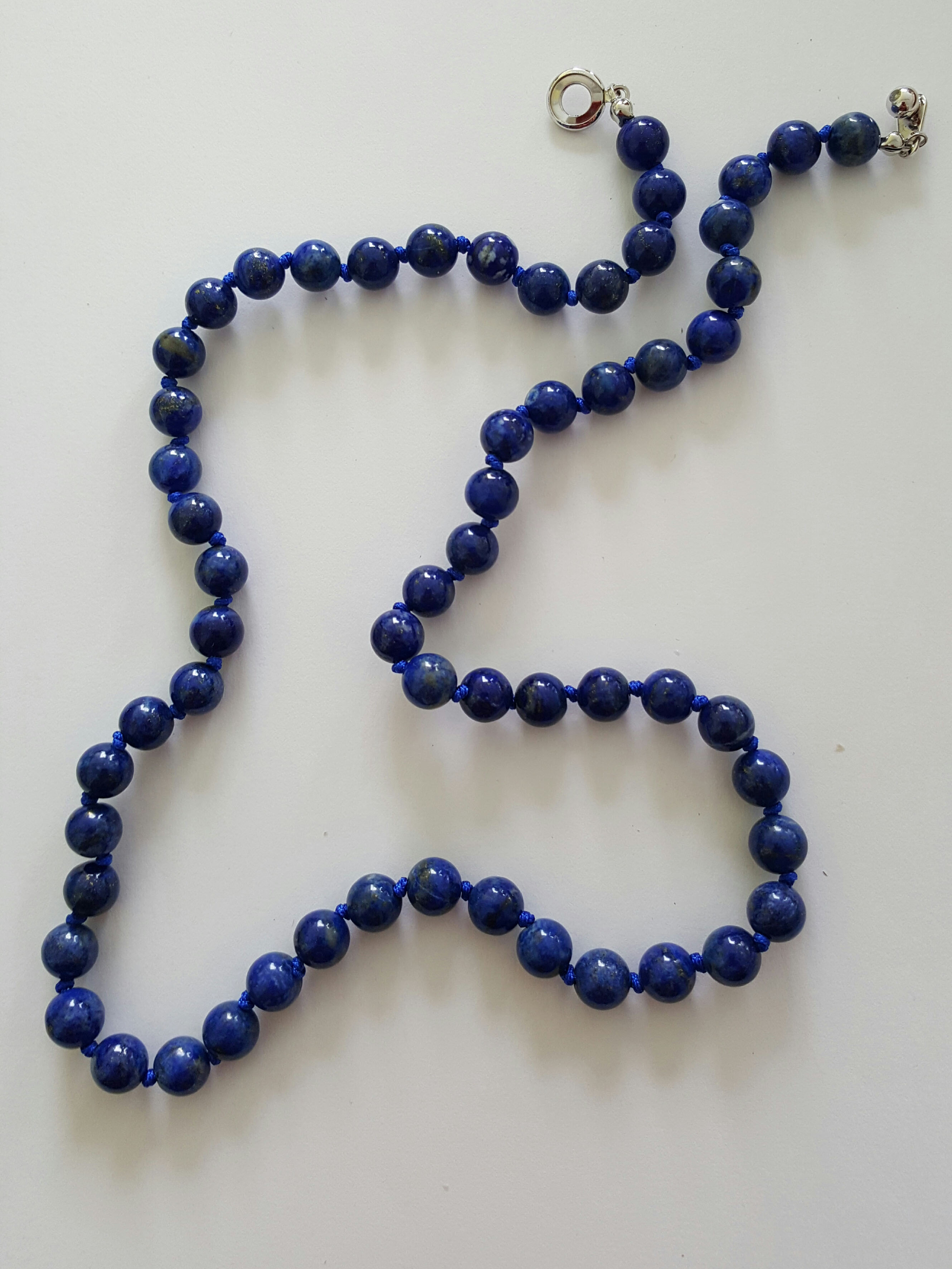 Edelstein Halskette aus Lapislazuli Kugelkette