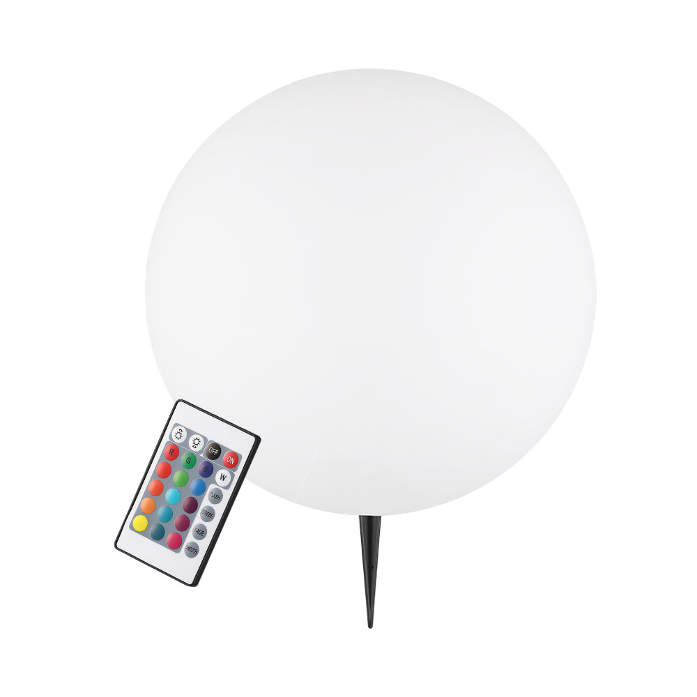Hochwertige LED-Solarkugel-Leuchte BIRTA mit Spieß, USB-Kabel und Fernbedienung
