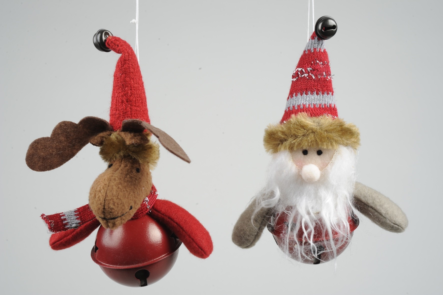 2 x Deko-Weihnachtshänger Filz-Figuren a Glocke Elch+ Nickolaus Baum-Fensterdeko