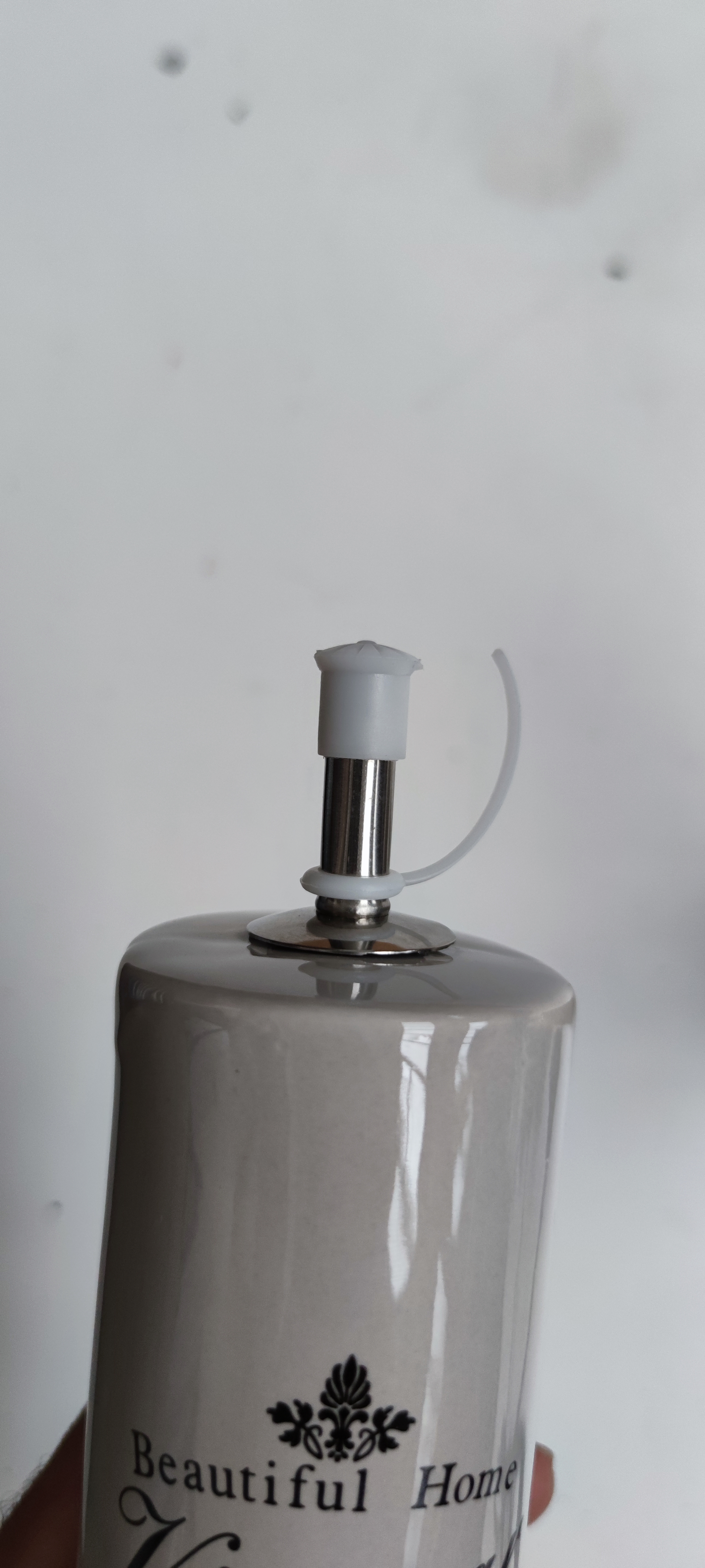 Essig-Öl Flasche Home 2 tlg. Steingut grau