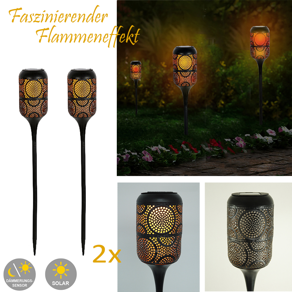 LED Solar-Wegeleuchte mit Flammeneffekt