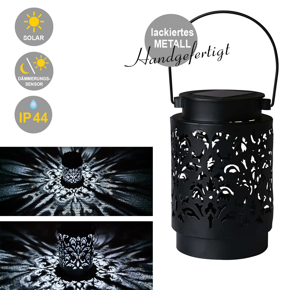 LED Solar Laterne Ramira Metall schwarz
