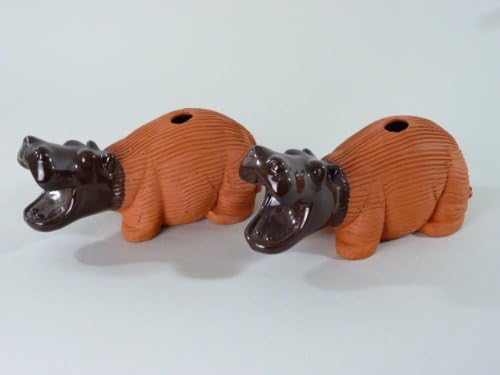2 x Tonfiguren Hippo im Set