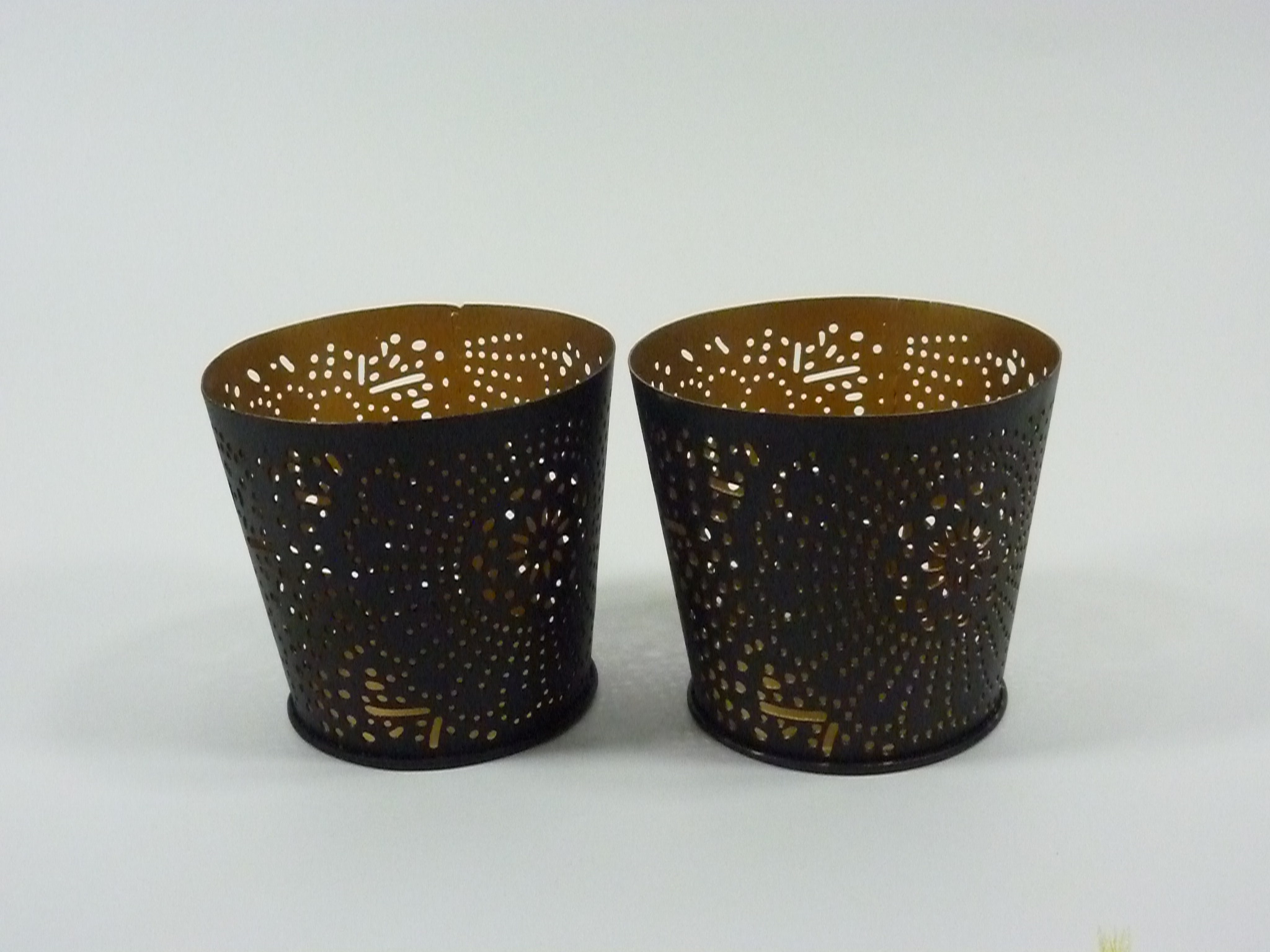 2 x Orientalische handgearbeitetes Mini-Windlicht CASA