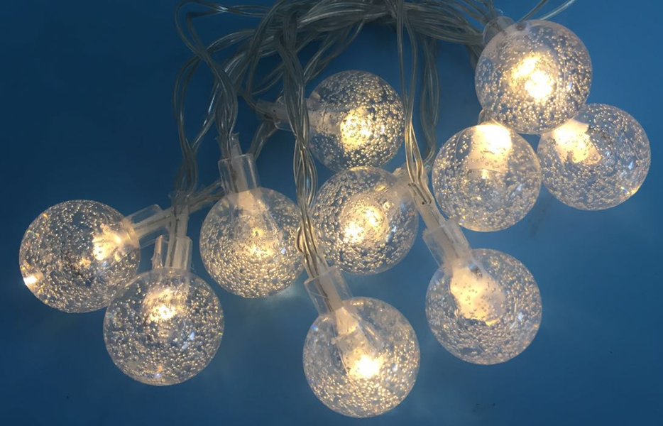 LED Lichterkette BUBBLE BALL 10flammig batteriebetrieben Weihnachtsbeleuchtung