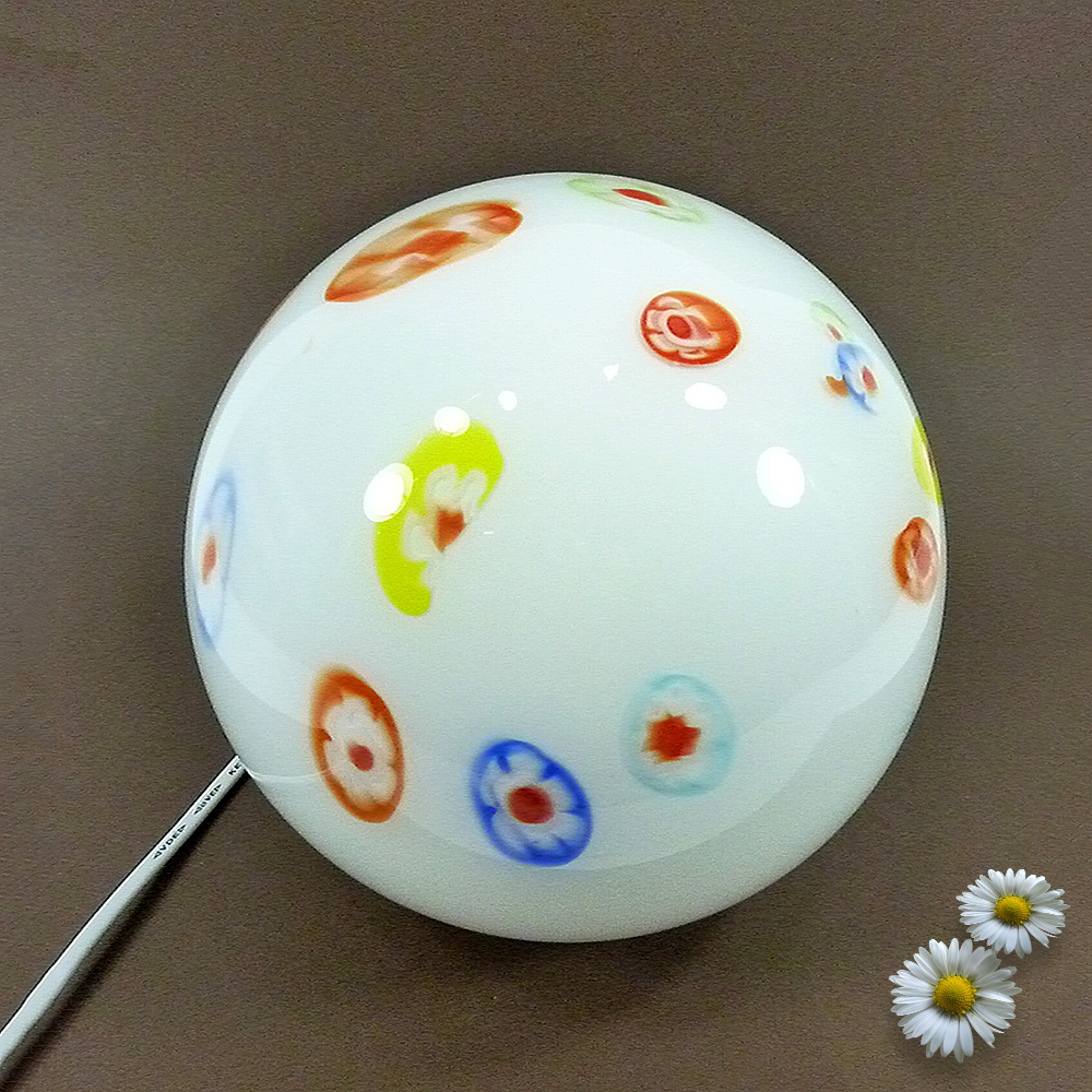 Tisch-Kugelleuchte, Unikat - mundgeblasenes Glas Venus,Jupiter