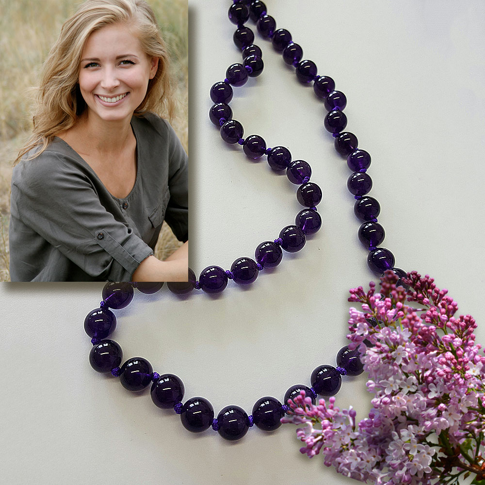 Edelstein Halskette aus Amethyst Kugelkette