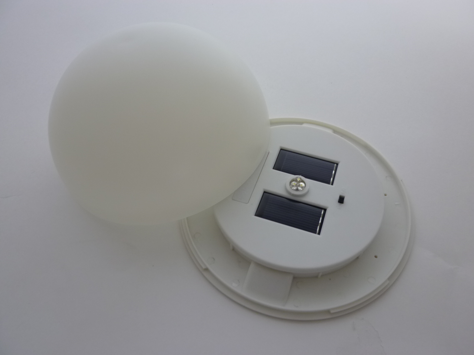 Solar Halbkugel 18cm 3 LED weiß