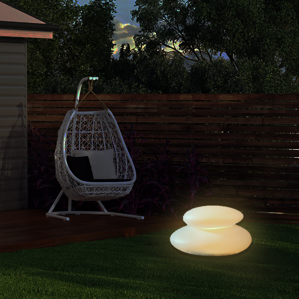 LED-Solar-Dekostein Duo Lichtobjekt Solarleuchte