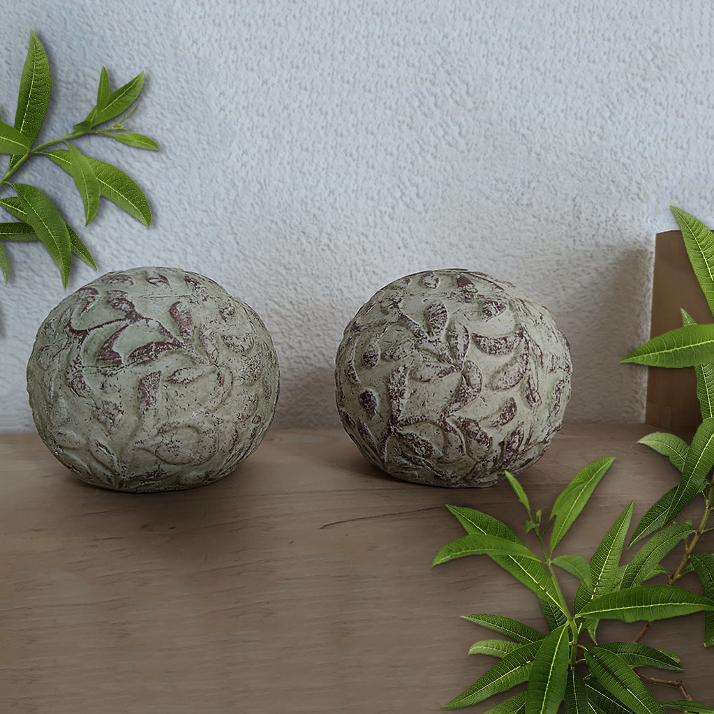 2 x Deko-Kugel aus Keramik für Innen und Außen Gartendekoration