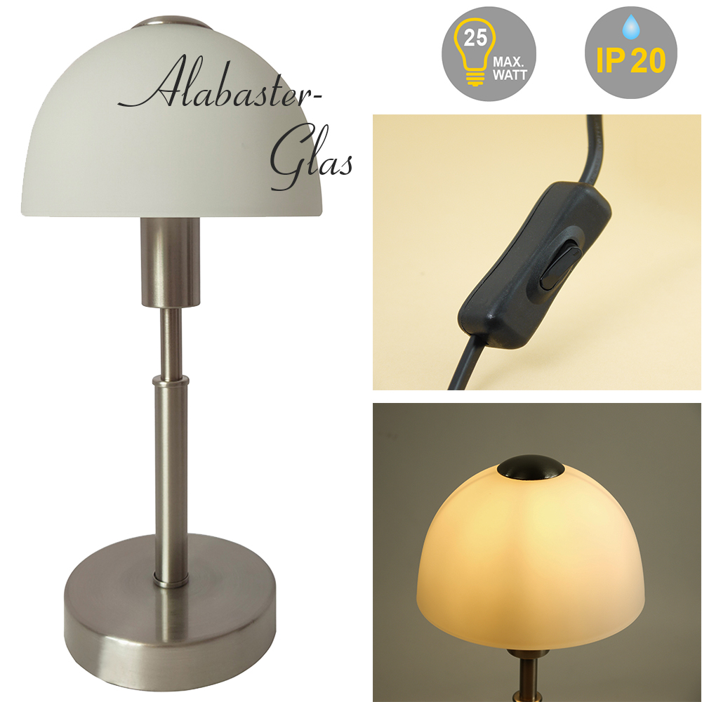 Glas-Tischleuchte MAIOLO Wohnzimmer-Nachttisch-Fensterbank-Kommode-Leuchte