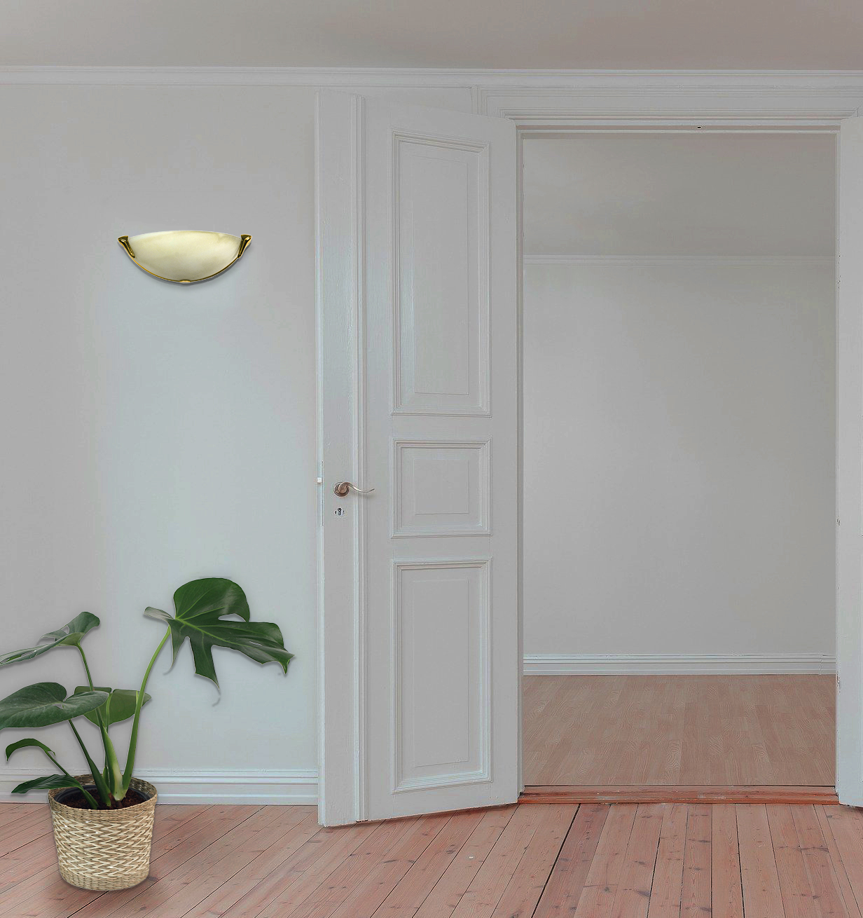 Hochwertige Glas Halogenwandleuchte STYLE mit satiniertem Glas
