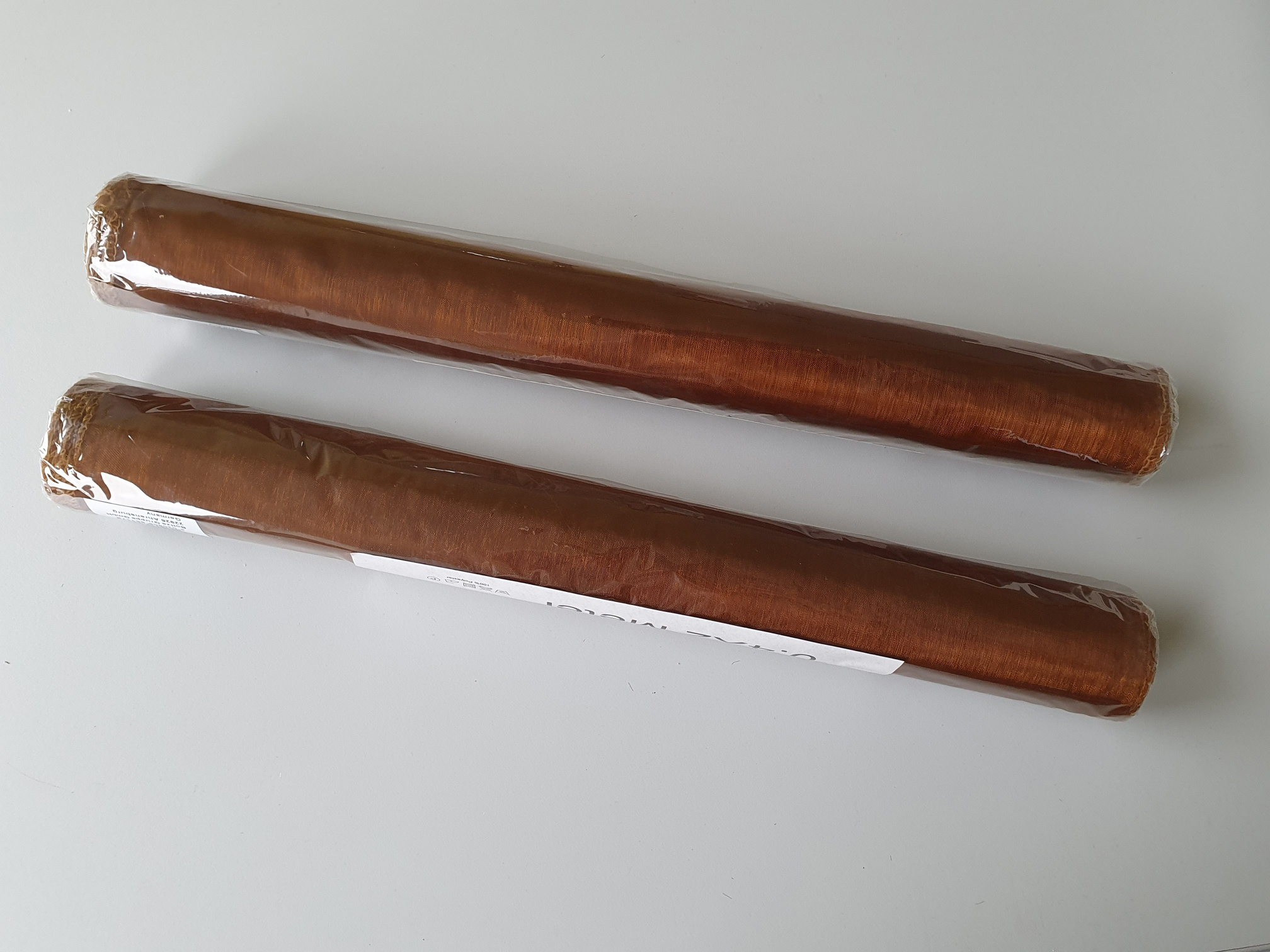 2 x Dekostoff Organza Tischband brauntöne
