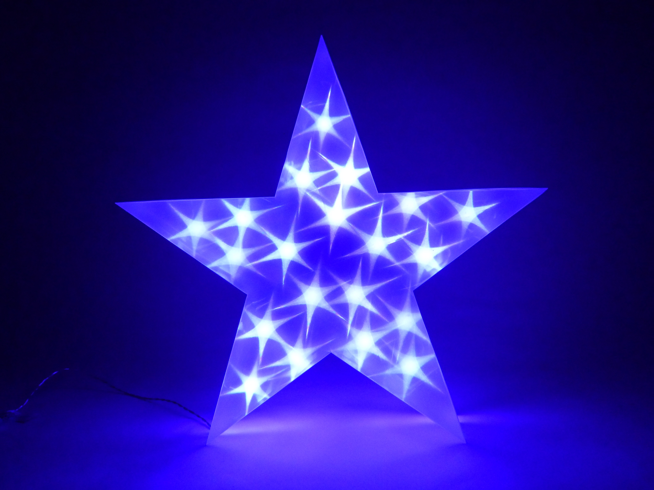 LED  Weihnachts-Dekoration Stern 50 lila, batteriebetrieben 