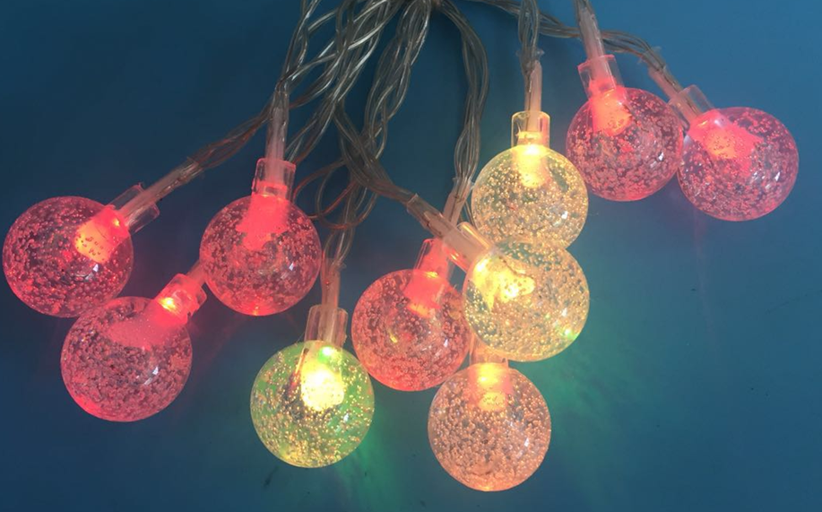 LED Lichterkette BUBBLE BALL 10flammig batteriebetrieben Weihnachtsbeleuchtung