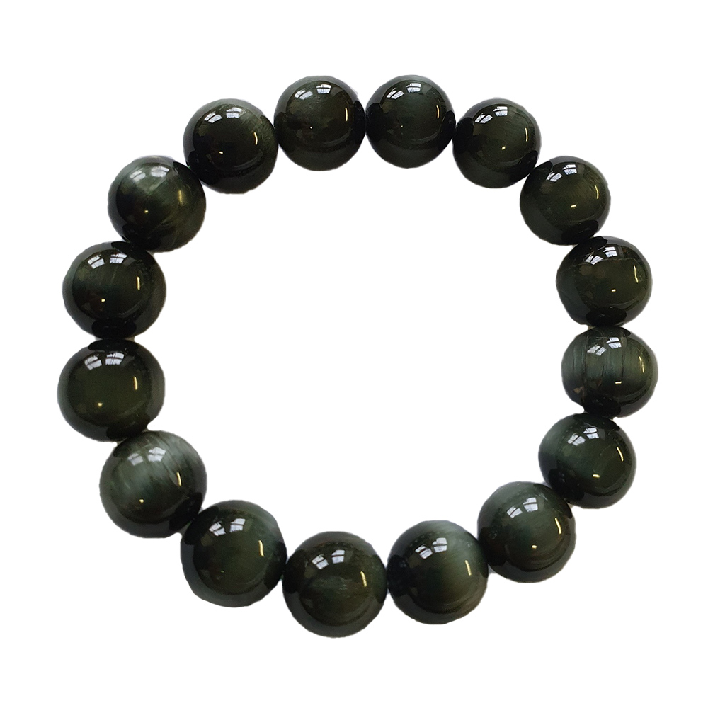 Armband aus Tigerauge grün Kugelarmband Naturstein Armreif